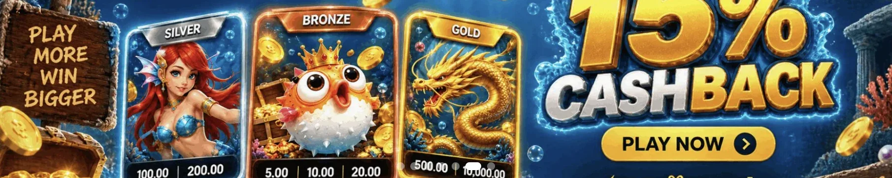 15% cashback on casino games